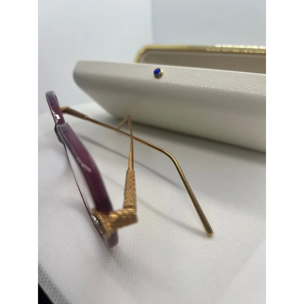 Boucheron BC00330 Paris Eyeglasses Frames‎ Burgundy Gold Embellished Designer